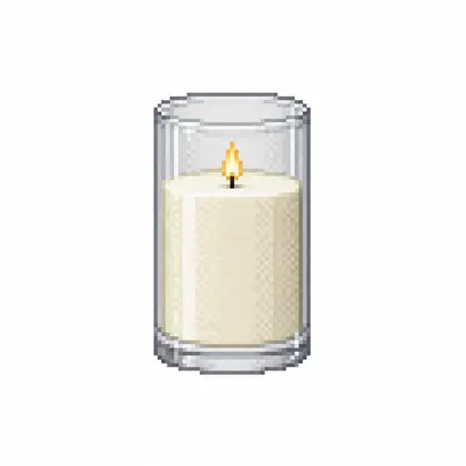 A lit Jewish memorial candle in a glass holder, illustrated for 1997