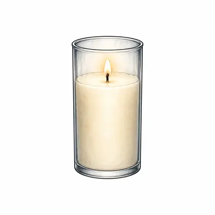 A lit Jewish memorial candle in a glass holder, illustrated for 2002