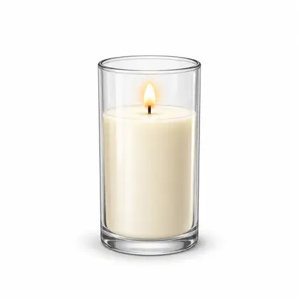 A lit Jewish memorial candle in a glass holder, illustrated for 2007