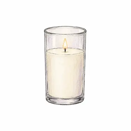 A lit Jewish memorial candle in a glass holder, illustrated for 2012