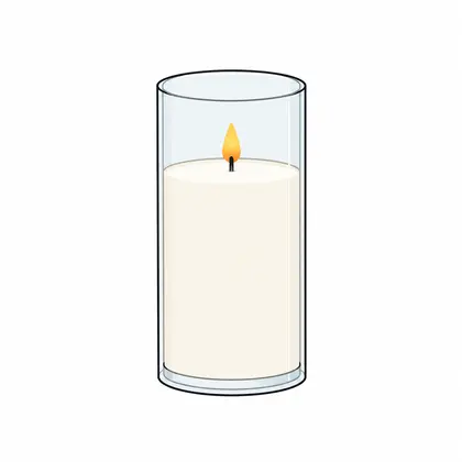A lit Jewish memorial candle in a glass holder, illustrated for 2017