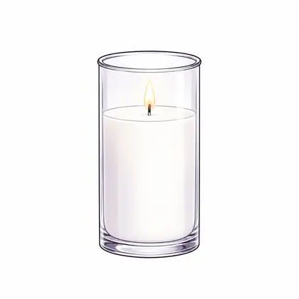 A lit Jewish memorial candle in a glass holder, illustrated for 2022